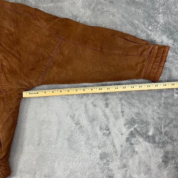Vintage Global Identity G-III Men's Size L Brown Leather Bomber Jacket - Picture 10 of 14